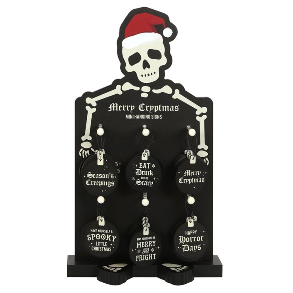 Merry Cryptmas Mini Hanging Signs Display