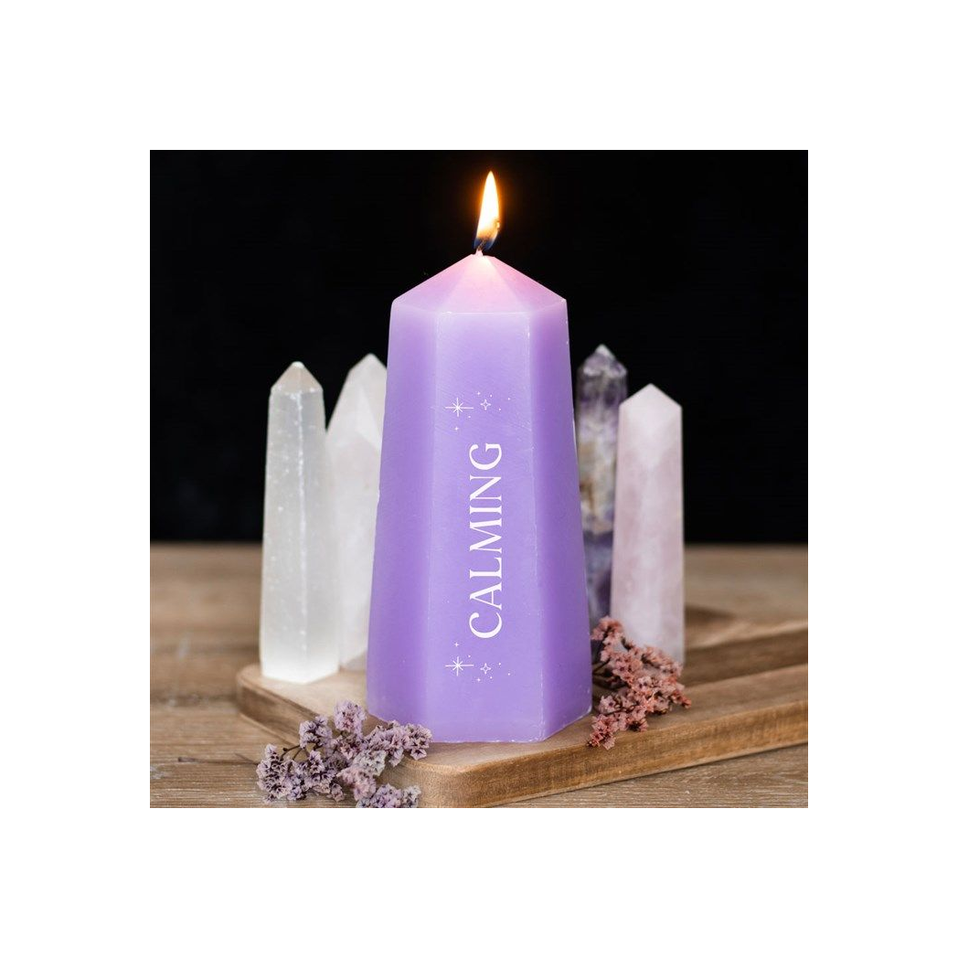 Calming Crystal Candle with Rough Amethyst