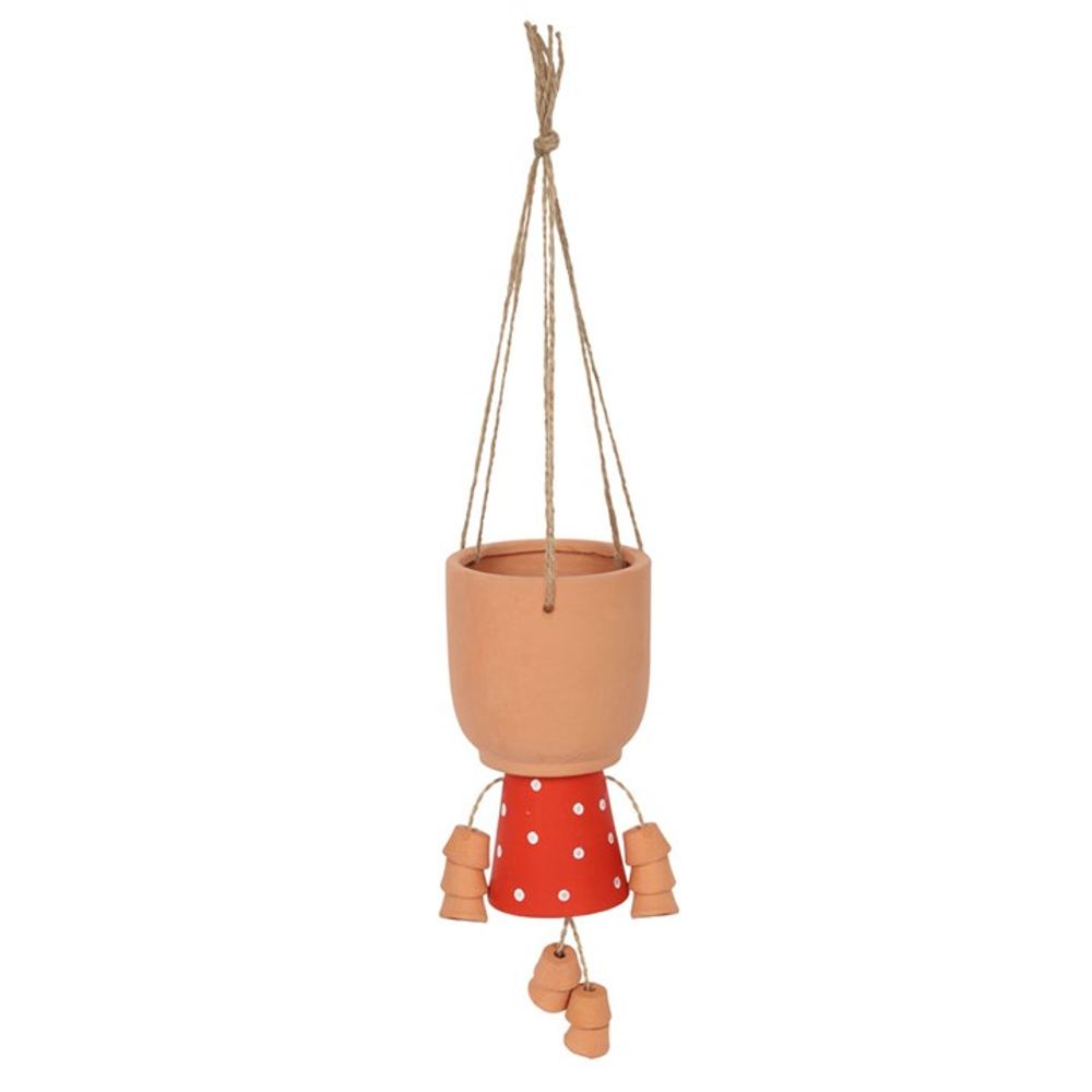 Red Pot Man Hanging Terracotta Planter