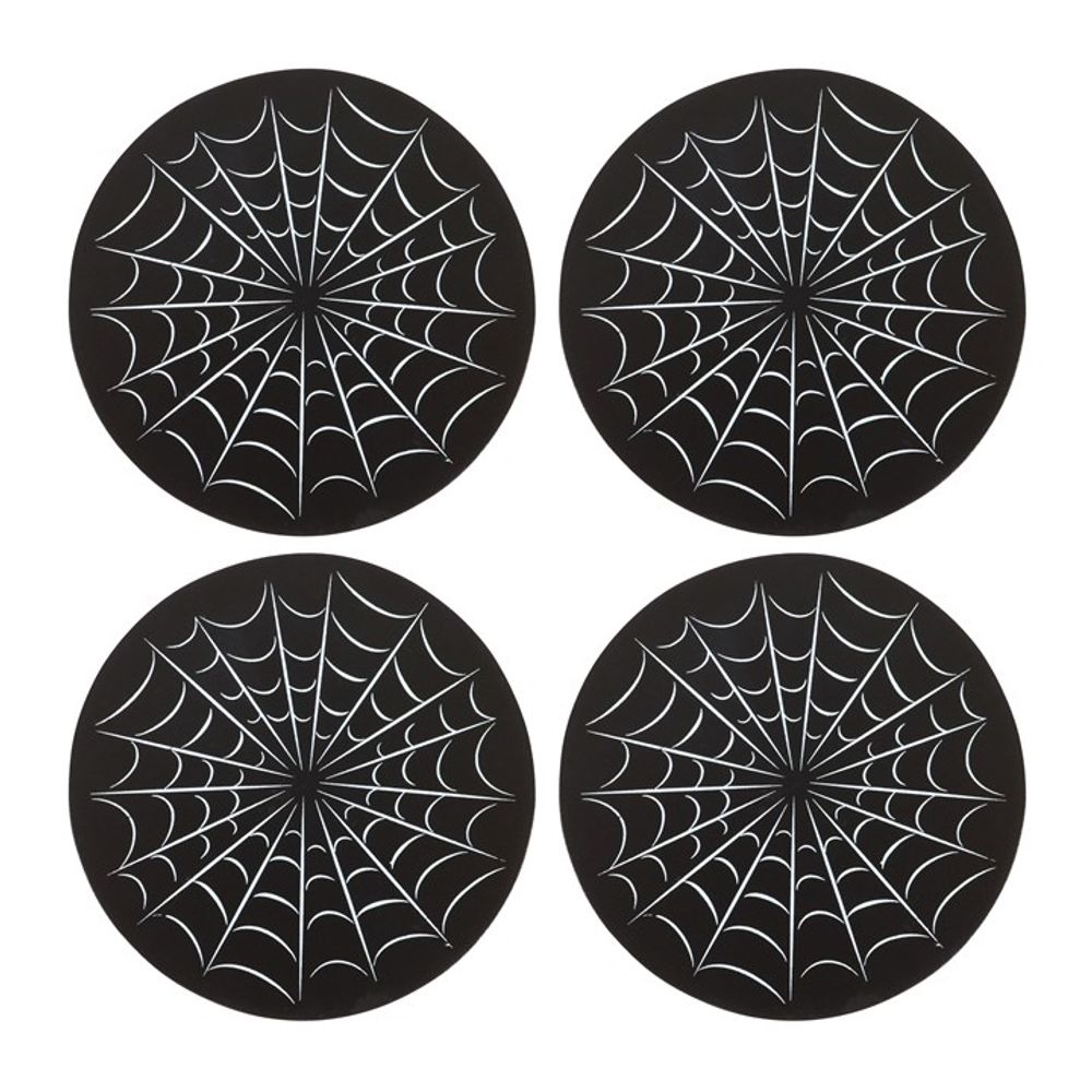 Black Spiderweb Coaster Set
