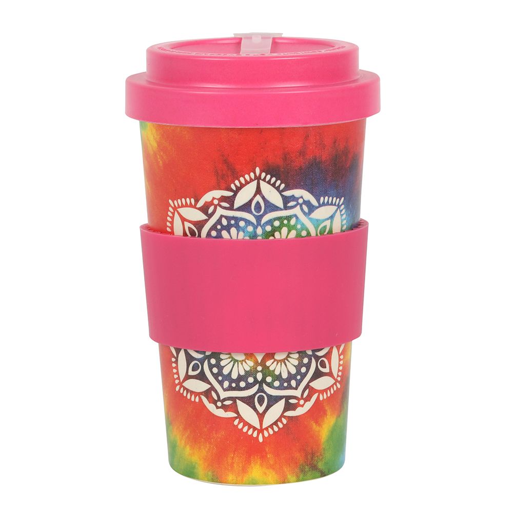 Tie Dye Mandala Bamboo Eco Travel Mug