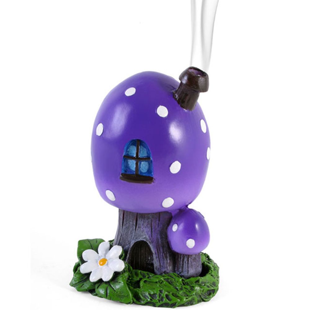 Purple Smoking Toadstool Incense Cone Holder