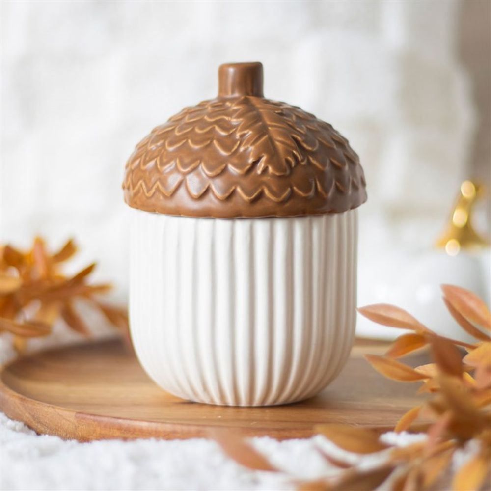 Autumn Acorn Ceramic Storage Jar