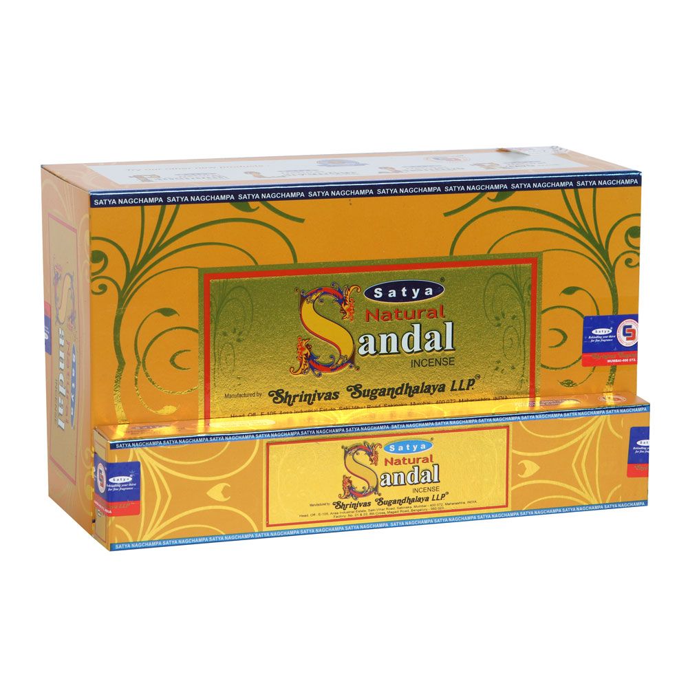 Set of 12 Packets of Satya Natural Sandal Incense Sticks