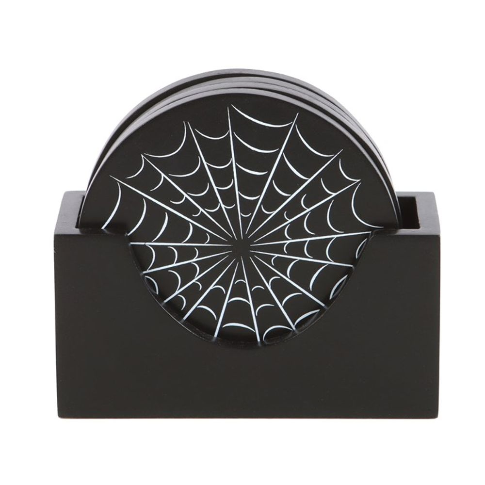 Black Spiderweb Coaster Set