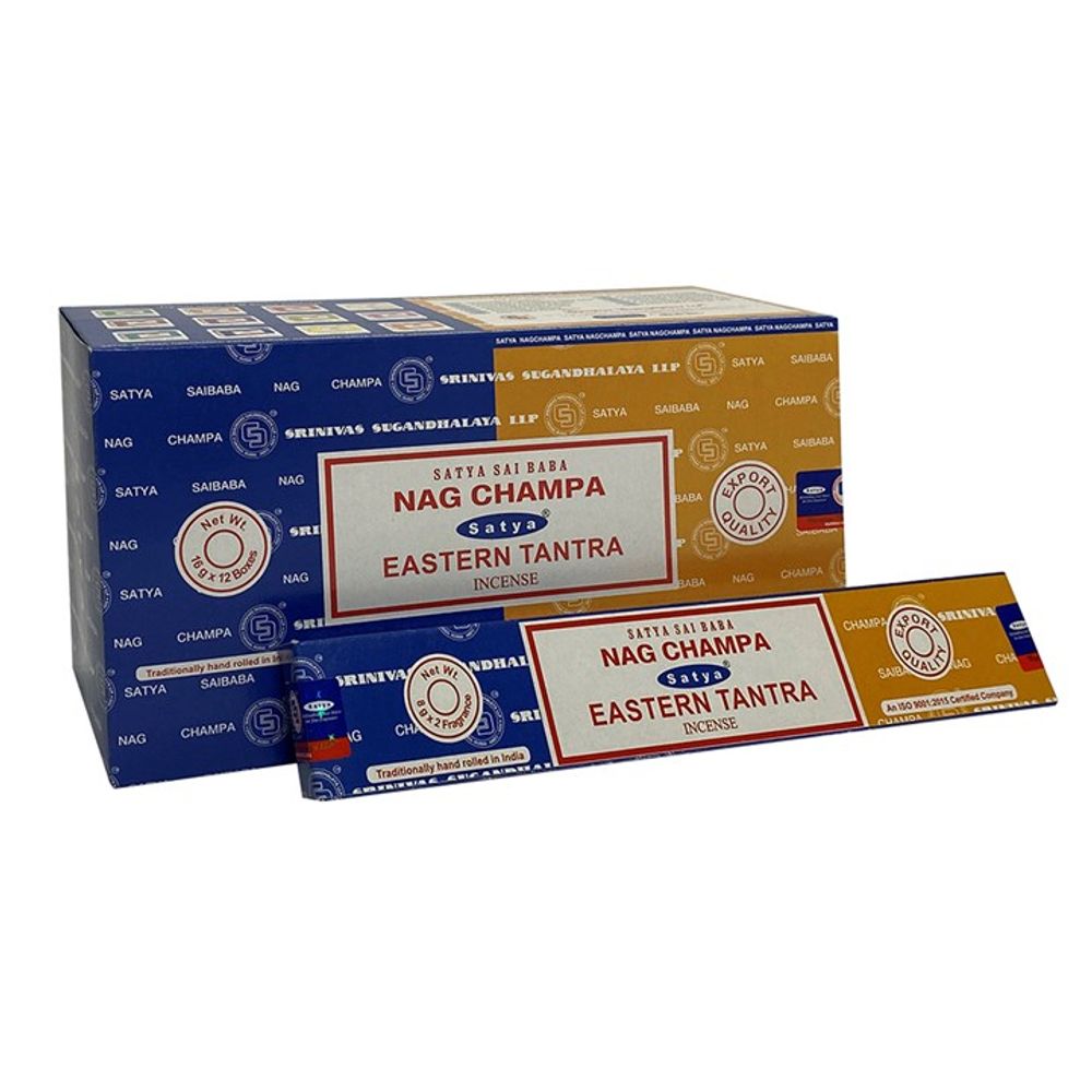 Set of 12 Packets of Combo Satya Incense - Nag Champa Eastern Tantra