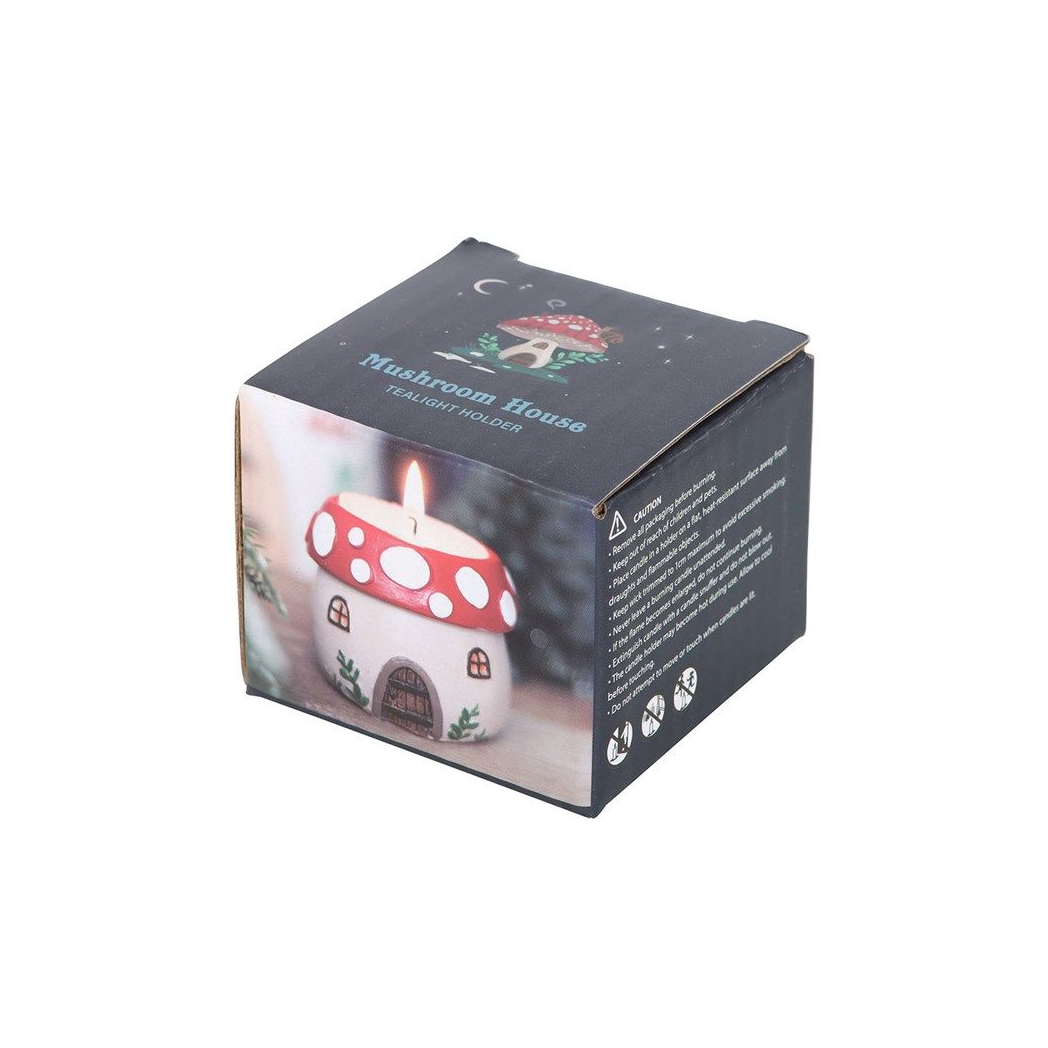 Mushroom House Resin Tealight Holder