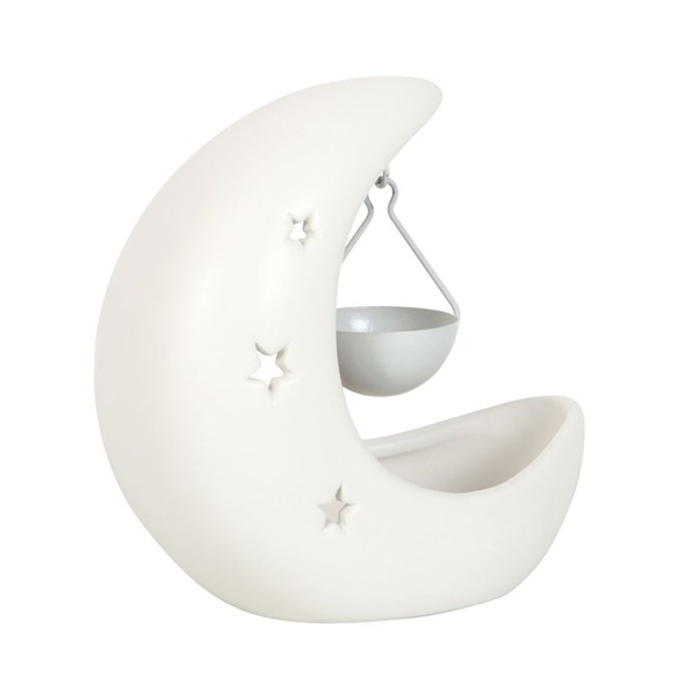 White Crescent Moon Hanging Oil Burner