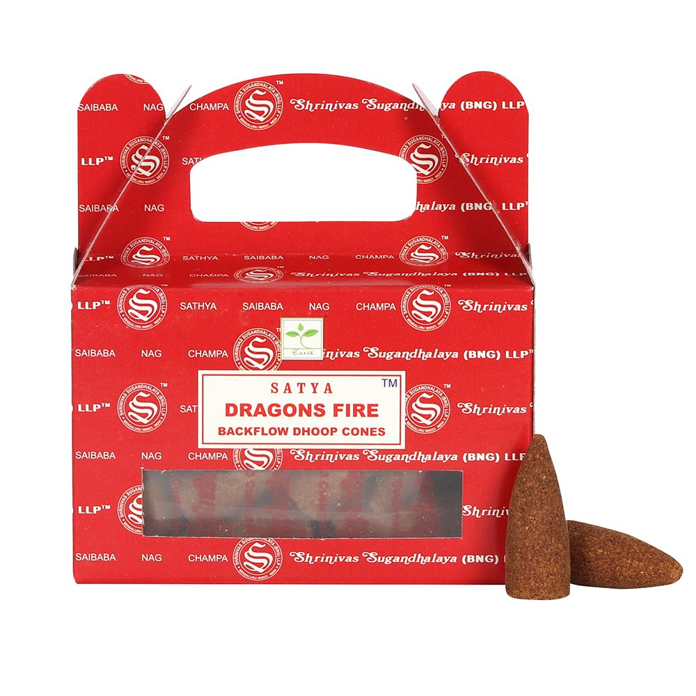 Set of 6 Packets of Dragons Fire Backflow Dhoop Cones by Satya