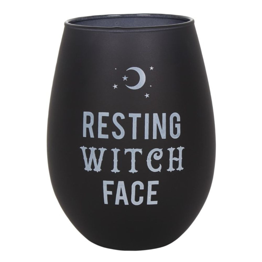 Resting Witch Face Stemless Wine Glass