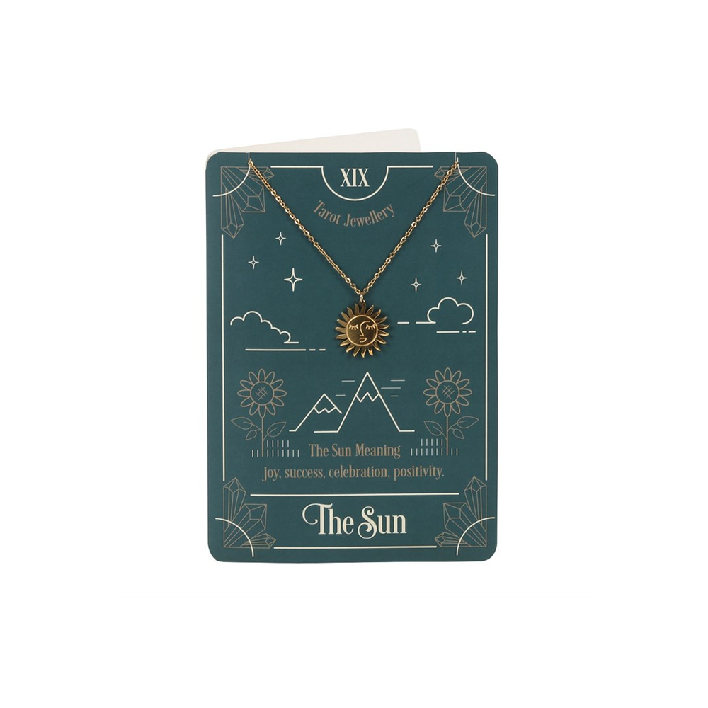 The Sun Tarot Necklace on Greeting Card