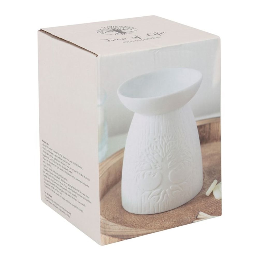 White Ceramic Tree of Life Oil Burner