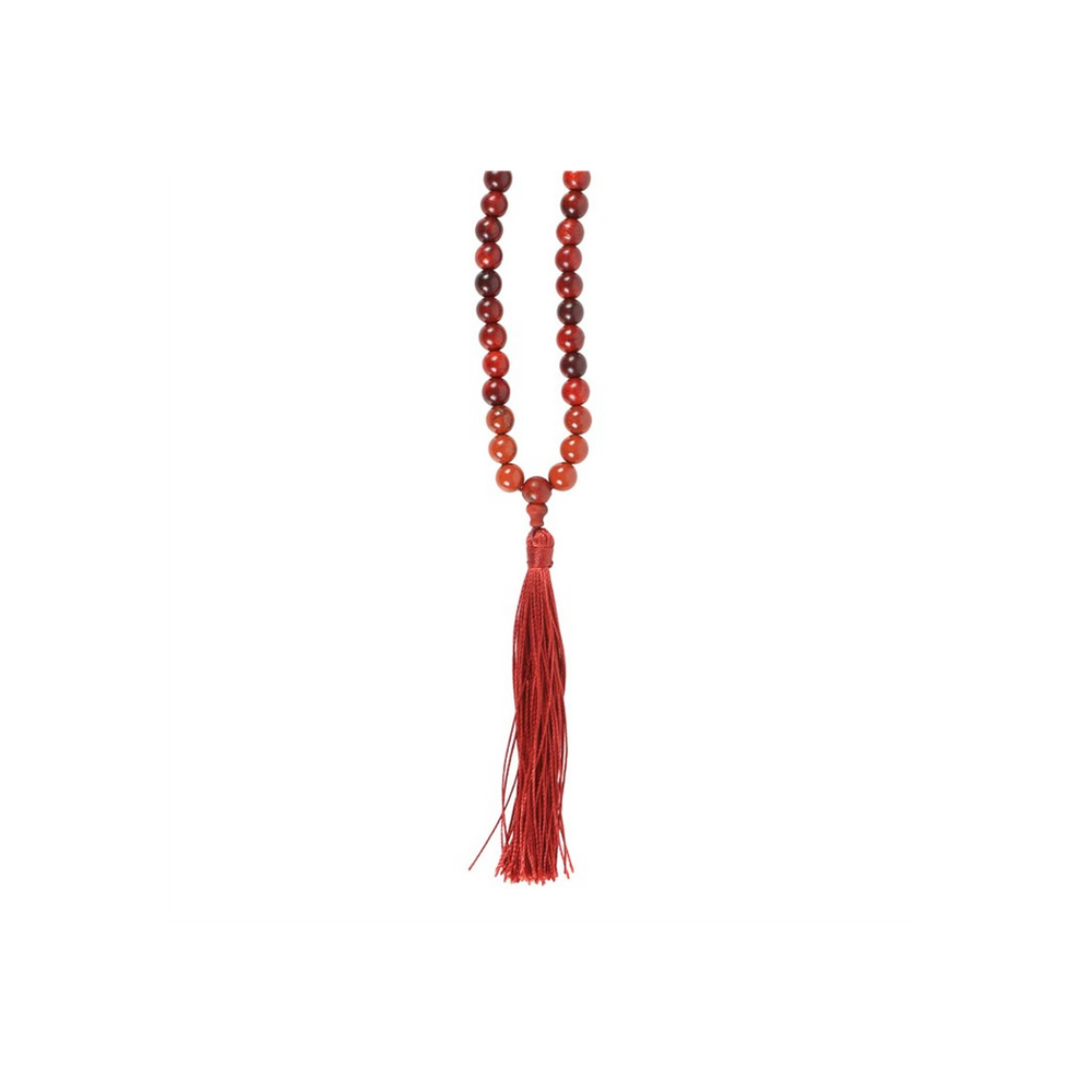 Grounding Rosewood & Red Jasper Mallah Necklace