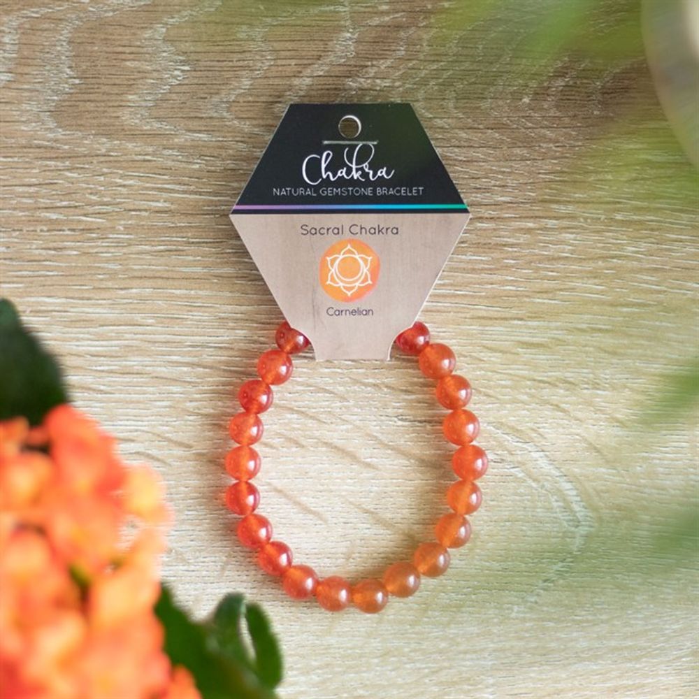 Sacral Chakra Carnelian Gemstone Bracelet