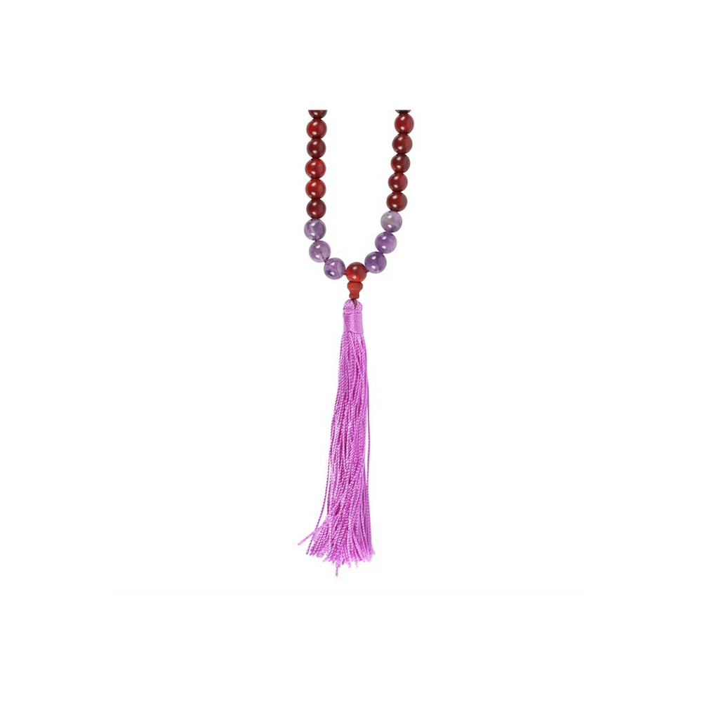 Intuition Rosewood & Amethyst Mallah Necklace