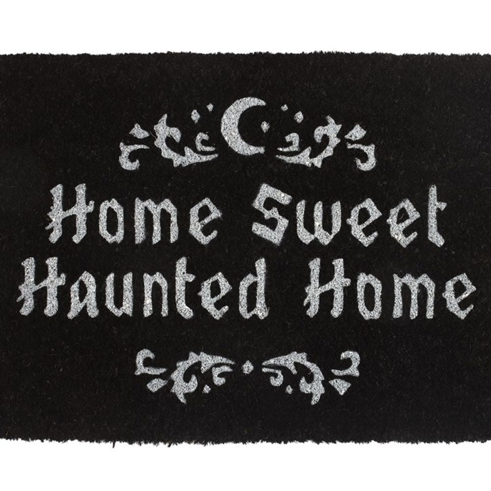 Black Home Sweet Haunted Home Doormat